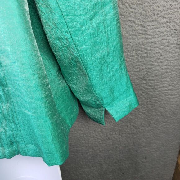 TanJay Blazer Jacket Womens 18W Metallic Green Summer Lightweight Pocket Career - Picture 8 of 14